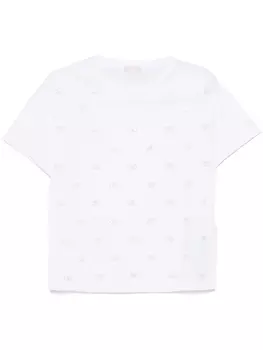 Футболка с логотипом из страз LIU JO, белый