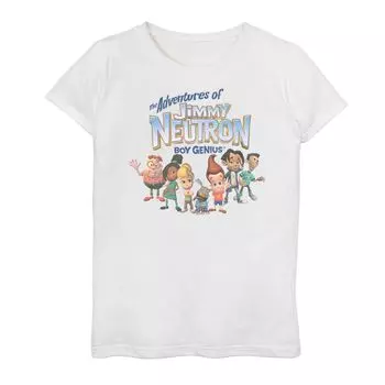 Футболка с логотипом Jimmy Neutron Group Shot для девочек 7–16 лет Licensed Character