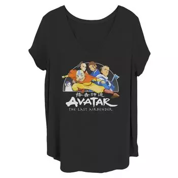 Футболка с логотипом Juniors' Plus Avatar The Last Airbender Book 1 и V-образным вырезом с графикой Licensed Character