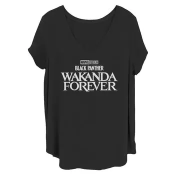 Футболка с логотипом Juniors' Plus Marvel Black Panther Wakanda Forever Licensed Character