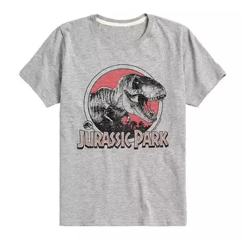 Футболка с логотипом Jurassic World T-Rex для мальчиков 8–20 лет Licensed Character, серый