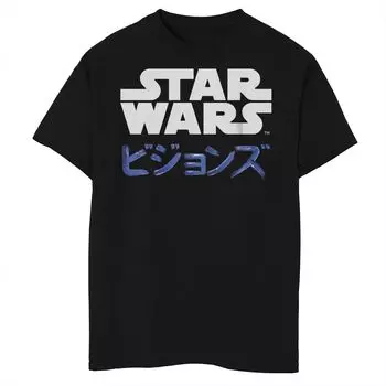 Футболка с логотипом кандзи и графическим рисунком Star Wars Visions для мальчиков 8–20 лет Star Wars, черный