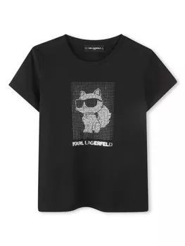 Футболка с логотипом Karl Lagerfeld Kids, черный