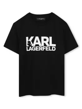 Футболка с логотипом Karl Lagerfeld Kids, черный