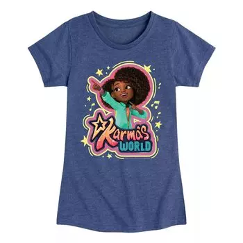 Футболка с логотипом Karma's World для девочек 7–16 лет Licensed Character, синий