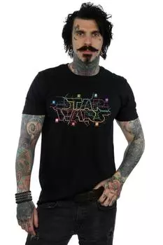 Футболка с логотипом карты метро Star Wars, черный