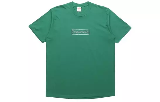 Футболка с логотипом Kaws Chalk Supreme, светло-желтый