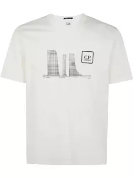 Футболка с логотипом компании CP C.P. Company, белый