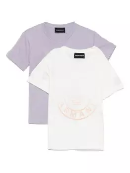Футболка с логотипом (комплект из 2 шт.) Emporio Armani Kids, фиолетовый
