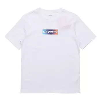 Футболка с логотипом коробки футболка Li-Ning, белый