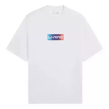 Футболка с логотипом коробки футболка Li-Ning, белый