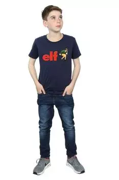 Футболка с логотипом «Крадущийся» Elf, темно-синий