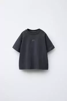 Футболка с логотипом "краска для одежды" ZARA, темно-синий