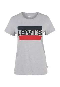 Футболка с логотипом, круглым вырезом, для женщин Levi's, цвет Hellgrau Meliert