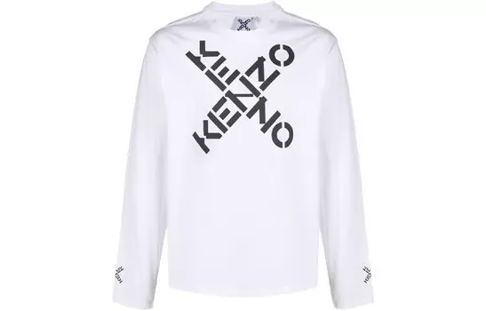 Футболка с логотипом Letter, мужская, белая Kenzo, белый