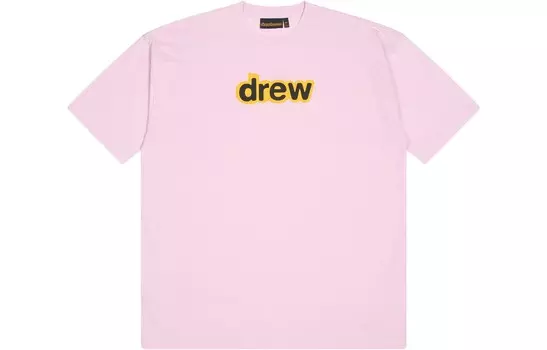 Футболка с логотипом Letter Series унисекс клубнично-розовая Drew House, розовый