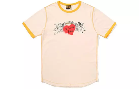 Футболка с логотипом Letter Series, унисекс, кремовая Drew House, кремовый