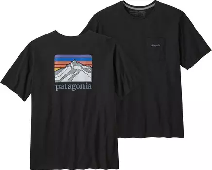 Футболка с логотипом Line Ridge Pocket Responsibili, мужская Patagonia, черный