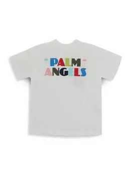 Футболка с логотипом Little Boy's & Boy's Palm Palm Angels, серый
