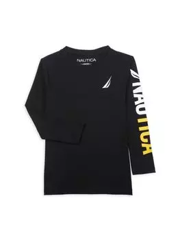 Футболка с логотипом Little Boy's Nautica, черный