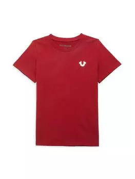 Футболка с логотипом Little Boy's True Religion, цвет Red Dahlia