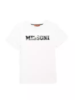 Футболка с логотипом Little Girl & Girl's Missoni, белый