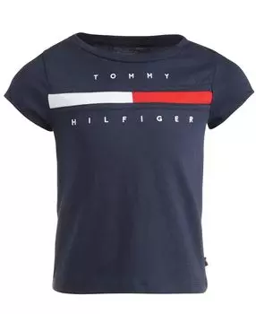 Футболка с логотипом Little Girls Tommy Hilfiger