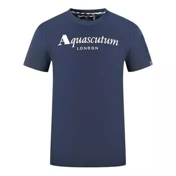Футболка с логотипом лондонского бренда в морском стиле Aquascutum, синий