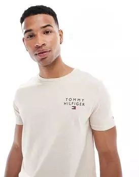 Футболка с логотипом lounge в овсяном цвете Tommy Hilfiger