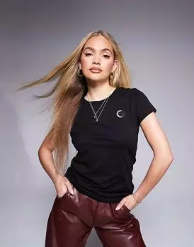 Футболка с логотипом лунной капсулы черного цвета Armani Exchange