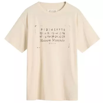 Футболка с логотипом Maison Margiela, цвет butter