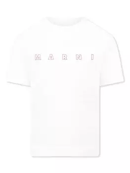 Футболка с логотипом Marni Kids, белый