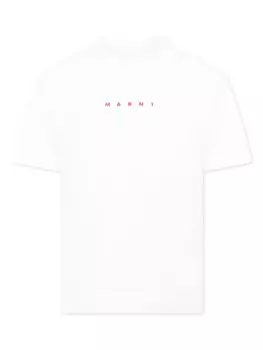 Футболка с логотипом Marni Kids, белый