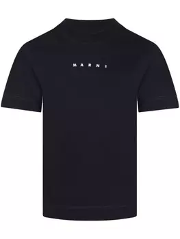 Футболка с логотипом Marni Kids, синий