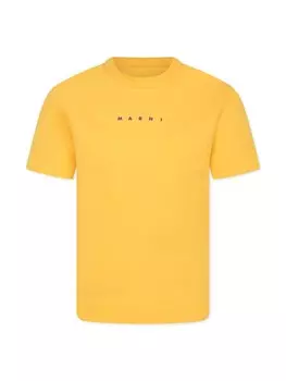 Футболка с логотипом Marni Kids, желтый