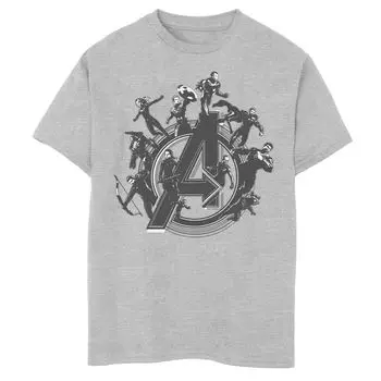 Футболка с логотипом Marvel Avengers Endgame Heroes Round для мальчиков 8–20 лет Licensed Character