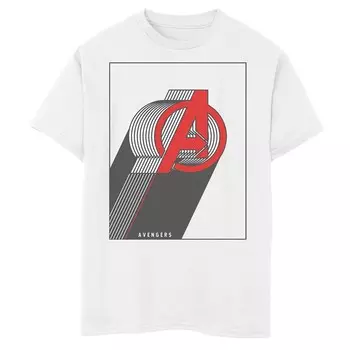 Футболка с логотипом Marvel Avengers Stacked Lines для мальчиков 8–20 лет, белый