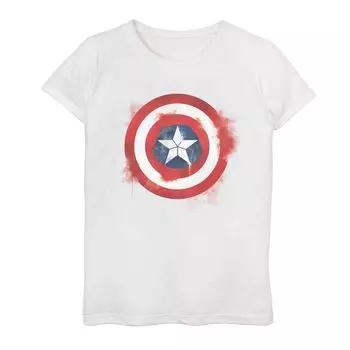 Футболка с логотипом Marvel Captain America Shield для девочек 7–16 лет Licensed Character