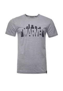 Футболка с логотипом Marvel City светло-серого цвета в классическом дизайне Re:Covered, серый