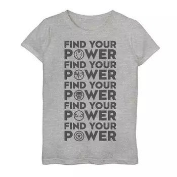 Футболка с логотипом Marvel Find Your Power Team для девочек 7–16 лет Licensed Character