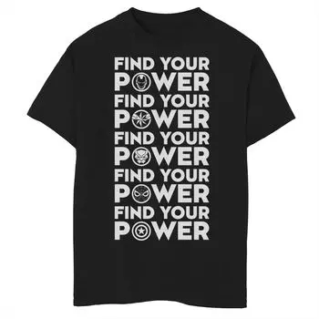 Футболка с логотипом Marvel Find Your Power Team для мальчиков 8–20 лет Marvel