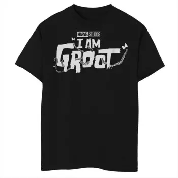 Футболка с логотипом Marvel I am Groot для мальчиков 8–20 лет Licensed Character, черный