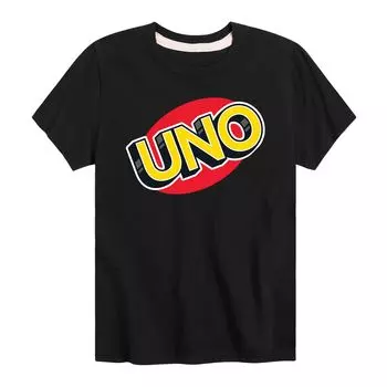 Футболка с логотипом Mattel UNO для мальчиков 8–20 лет Licensed Character, черный