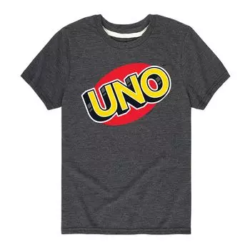 Футболка с логотипом Mattel UNO для мальчиков 8–20 лет Licensed Character, серый