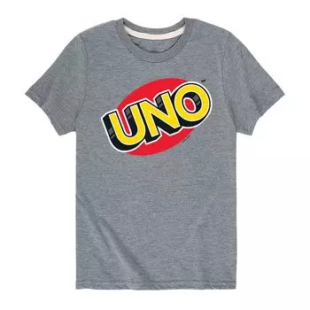 Футболка с логотипом Mattel UNO для мальчиков 8–20 лет Licensed Character, серый