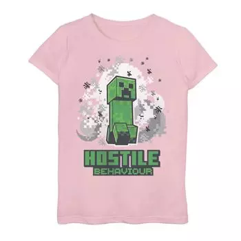Футболка с логотипом Minecraft Hostile Behavior Creeper для девочек 7–16 лет Licensed Character