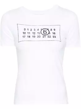 Футболка с логотипом MM6 Maison Margiela, белый