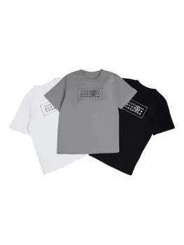 Футболка с логотипом MM6 Maison Margiela Kids (упаковка из трех штук), черный