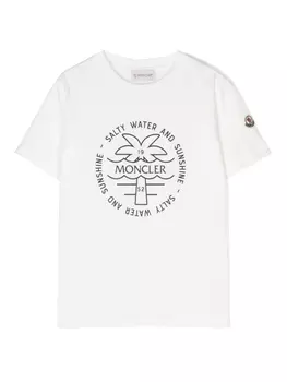 Футболка с логотипом Moncler Enfant, белый
