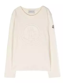 Футболка с логотипом Moncler Enfant, белый